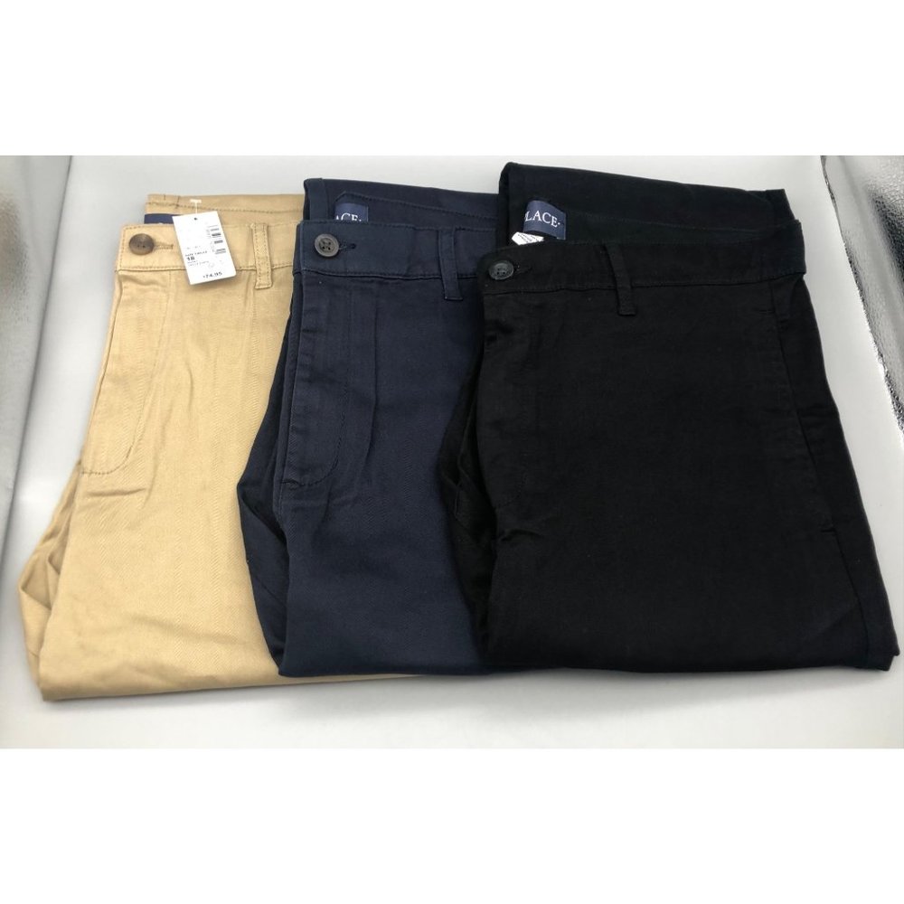 The Children's Place Boys' Uniform Size 18 Husky Stretch Chino Pants 3pcs